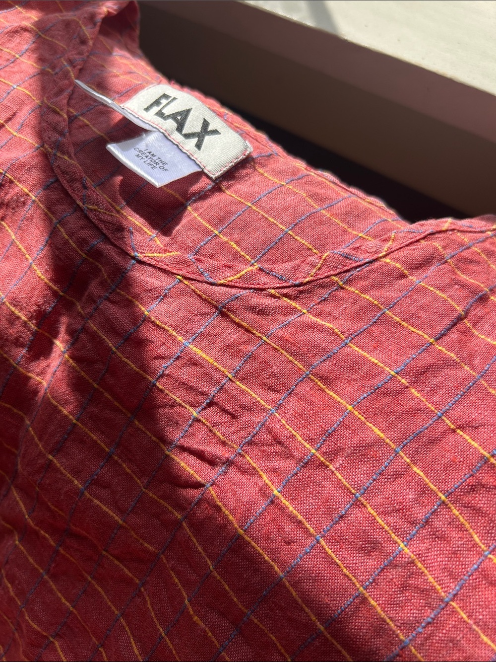 FLAX linen tee windowpane check - Picture 5 of 5
